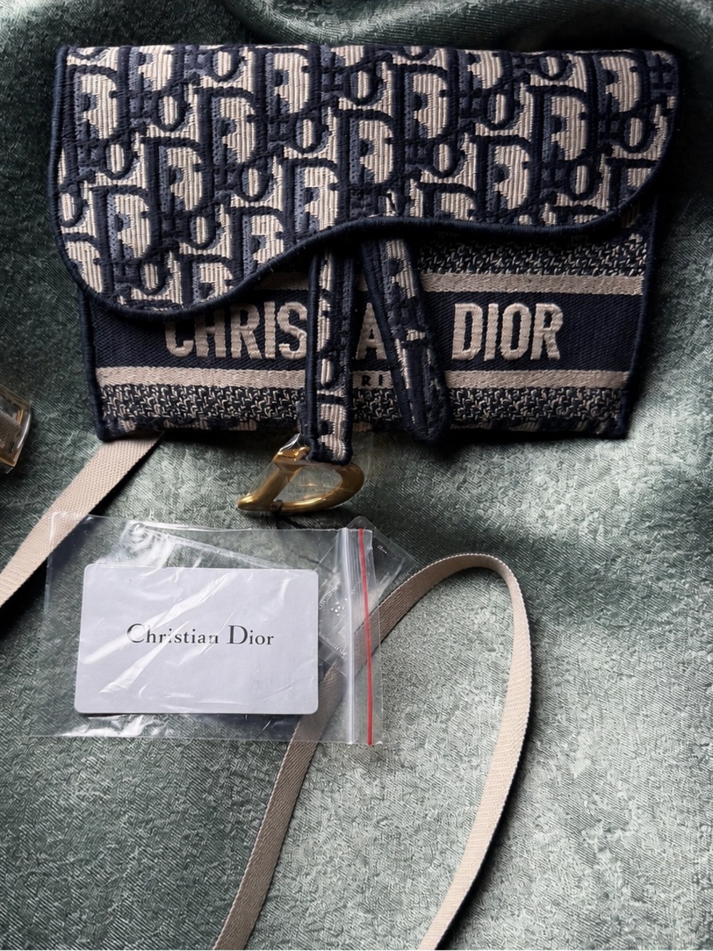 Christian Dior Oblique Slim Saddle Pouch